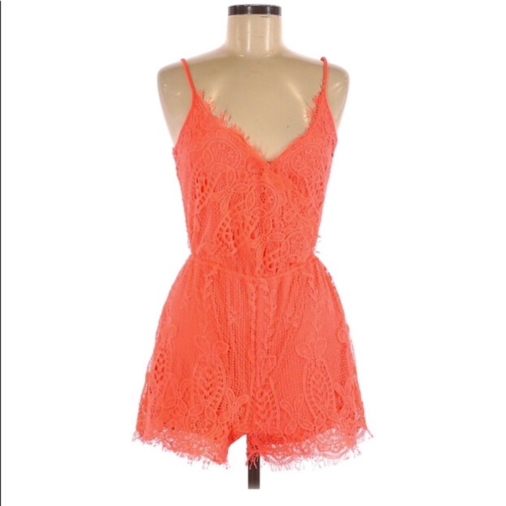 Alya bright peach romper